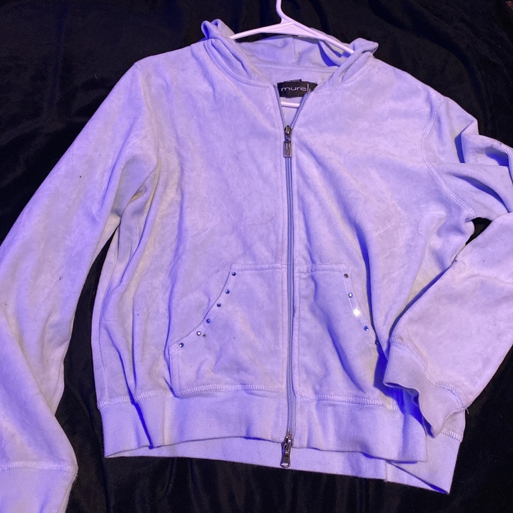 MURELI BABY BLUE ZIP UP SWEATSHIRT